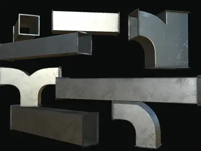 Ventilation Modular PBR 01 Low-poly 3D model