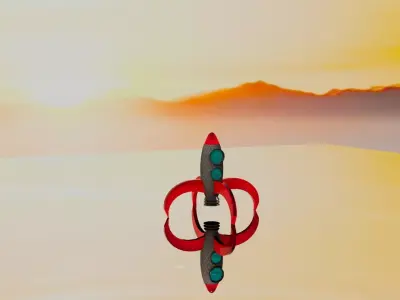 Advance Rocket Low Poly Sci-Fi Spaceship 3D Model Free low-poly 3D model