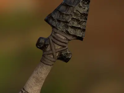 Obsidian Dagger Low-poly 3D model
