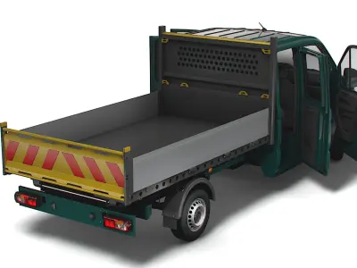 VW Crafter Double Cab Tipper HQ Interior 2023 3D model