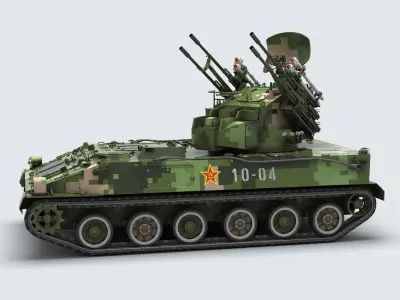 PGZ-04A 25mm sel-propelled anti-aircraft gun 3D model