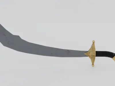 Sword Arabic Low-poly 3D model