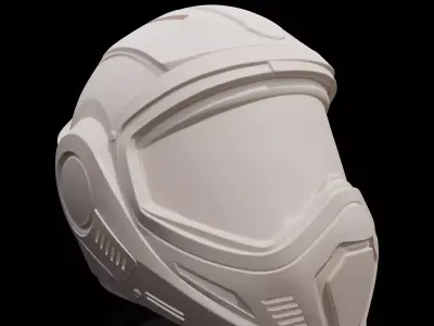 Sci-Fi Astronaut Spacesuit Helmet 3D print model