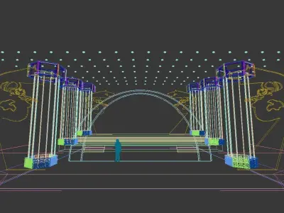 Concert party carnival stage 30 3D model