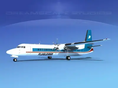 Fokker F-60 Islandair 3D model