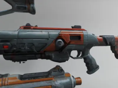 Variety of Sci-Fi Blasters Low-poly 3D model