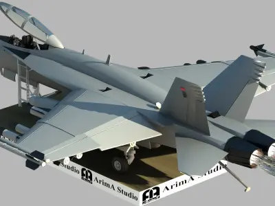 Fighter aircraft F 18 Super hornet 3D model