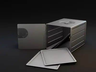 Food Metal Box Tray Low-poly 3D model