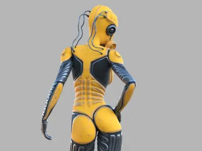 Sci fi female Low-poly 3D model