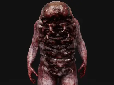 Mutant Caterpillar - Horror Insects Collection Low-poly 3D model