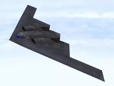 Fighter Jet Flying In Sky Plane V05 Low-poly 3D model