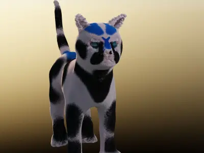 Black And White Cat 3D model