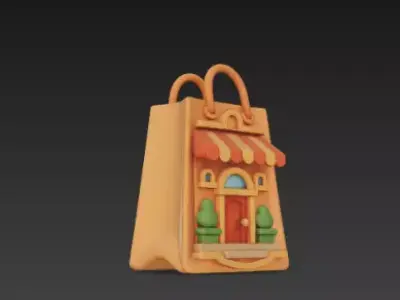 Black Friday Shopping Bag Building 3D Model 3D print model