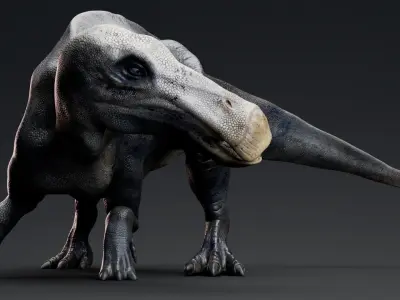 Dinosaur Shantungosaurus - Unreal Engine - Unity Low-poly 3D model
