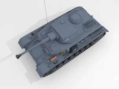 Panzer IV Ausf F2 Medium Tank 3D model
