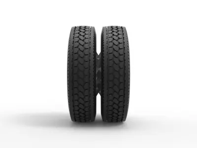 10 Triangular Hole Rear double semi wheel V3 Scale 1 to 25 3D print model