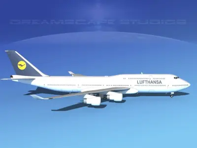 Boeing 747-8I Lufthansa 3D model