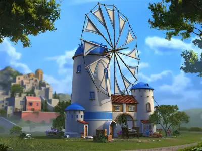 Greek windmill 3D model