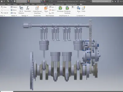 Crankshaft diezel engine 3d model 3D model