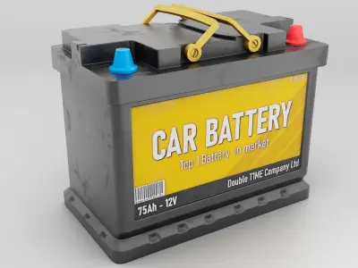 LOW POLY Car Battery 3D model Low-poly 3D model