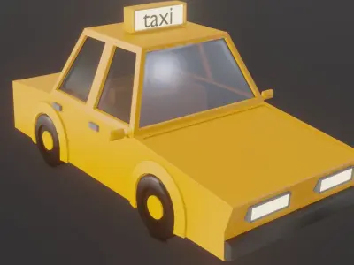 Taxi Car Free low-poly 3D model