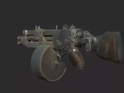 Future sci-fi wasteland-style grenade launcher 3D model