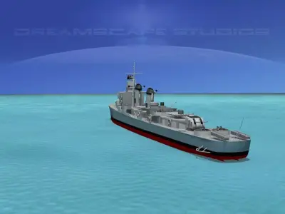 Sumner Class Destroyer DD733 USS Shannon 3D model