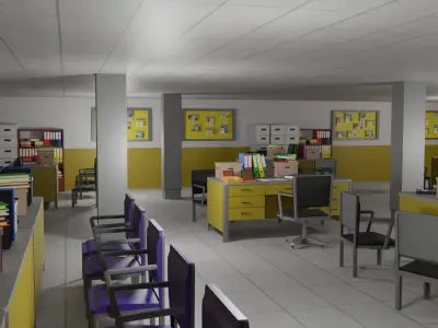 Police Station Low-poly 3D model