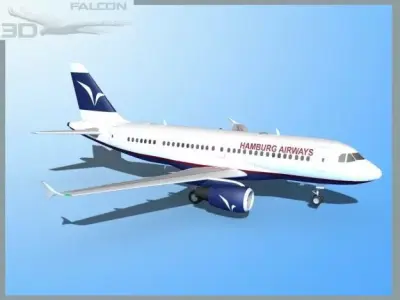 Falcon3D A319 Hamburg Airways 3D model