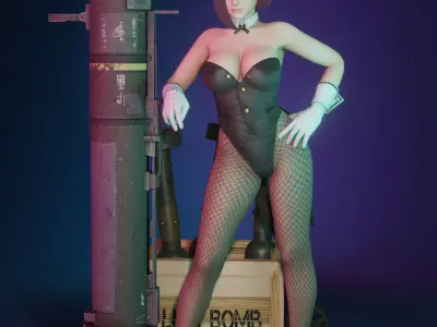 Bunny Bomber figure Free 3D model