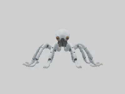 Robot version of a robot squid model Low-poly 3D model