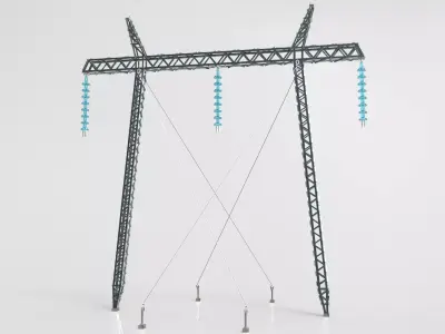 Electricity Pylon Free low-poly 3D model