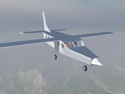 Plane for parachute jumps Model-Cessna 208 Caravan Free low-poly 3D model