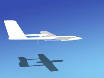 Mohajer 3 Drone Unmarked 3D model