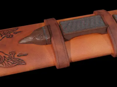 Viking sword game ready model Low-poly 3D model