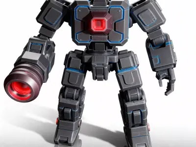 Jet Arm Robot Futuristic 3D Model  Sci Fi Printable Design 3D print model