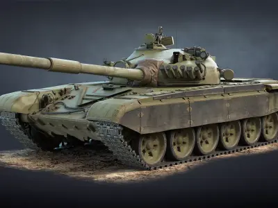 T-72A Tank Low-poly 3D model