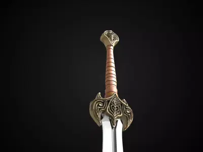 Stylized Hobbit Sword - Shirebite - Game Ready 3D model