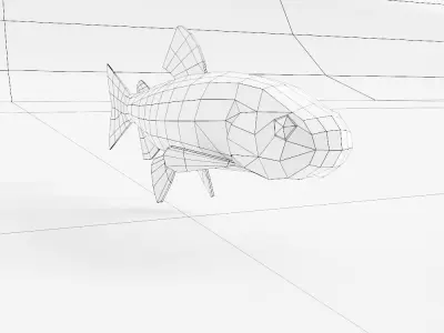 Amemasu Fish low poly 3d model  Low-poly 3D model