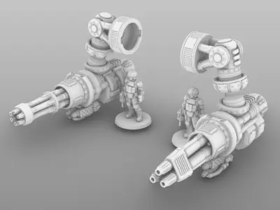 Heavy Rotary Cannon For Questing Knights Free 3D print model