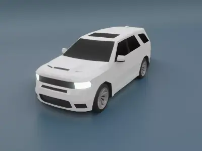 Dodge Durango suv 3D lowpoly model Low-poly 3D model
