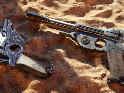 Mandalorian Blaster Pistol - 3D Asset Kit PBR  Low-poly 3D model