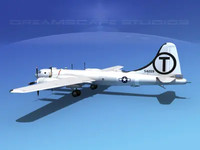 Boeing B-29 Superfortress Mermaid Maryanne 3D model