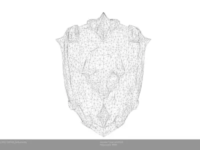 Low Poly Stylized Spectral Guardian Shield Low-poly 3D model