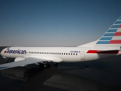 American  Airlines 737 Max-8 3D model