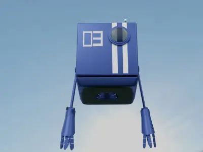 Flying robot Low-poly 3D model