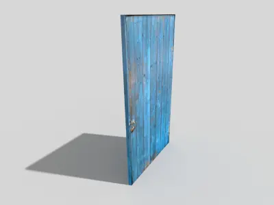 low poly door wooden Low-poly 3D model