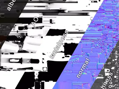 RPK Machine Gun with Folding Bipod Low-poly 3D model