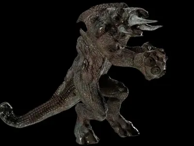 Creature toy dinosaur with claws Low-poly 3D model
