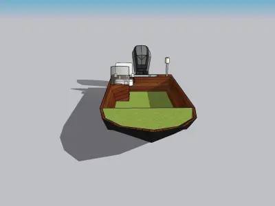 300Hp Speeder Fishing boat Low-poly 3D model
